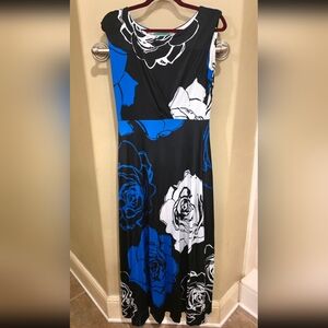 Filly Flair Black and Blue Floral Maxi Dress